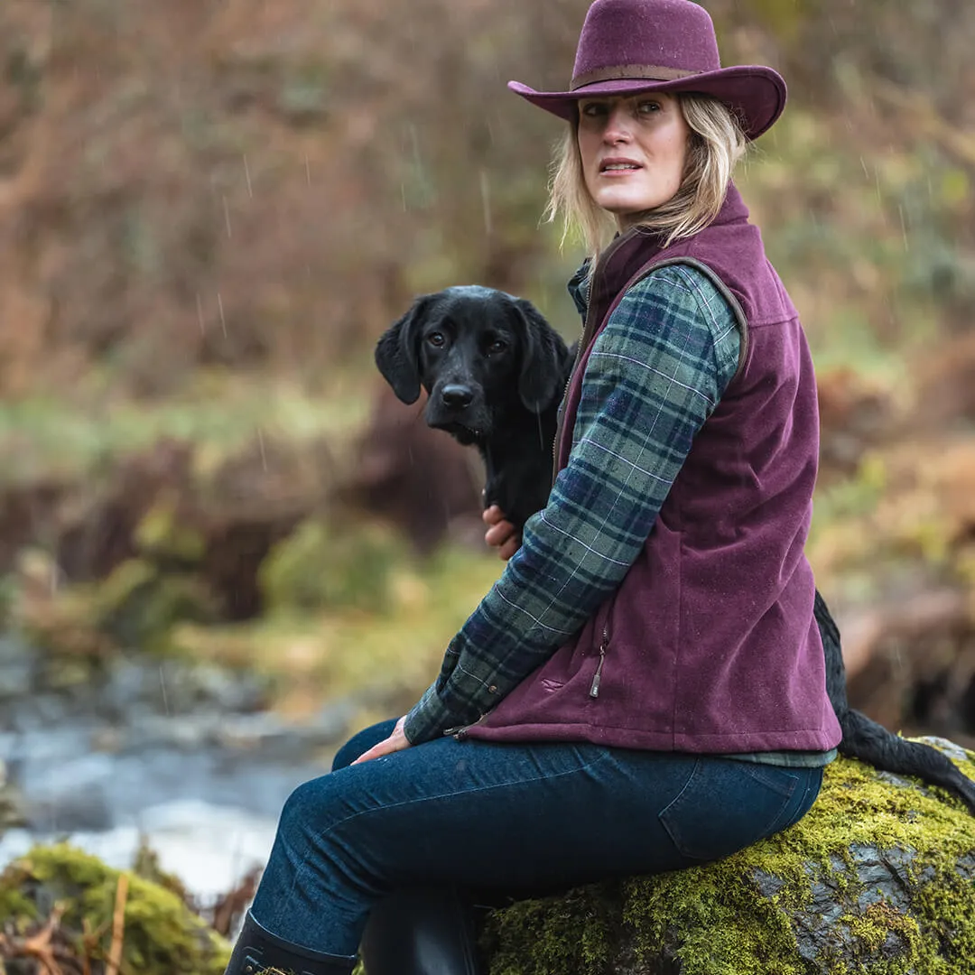 Stenton Ladies Fleece Gilet Merlot by Hoggs of Fife