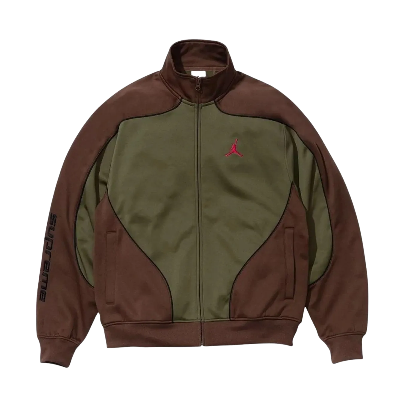 Supreme x Jordan Track Jacket 'Brown/Olive'