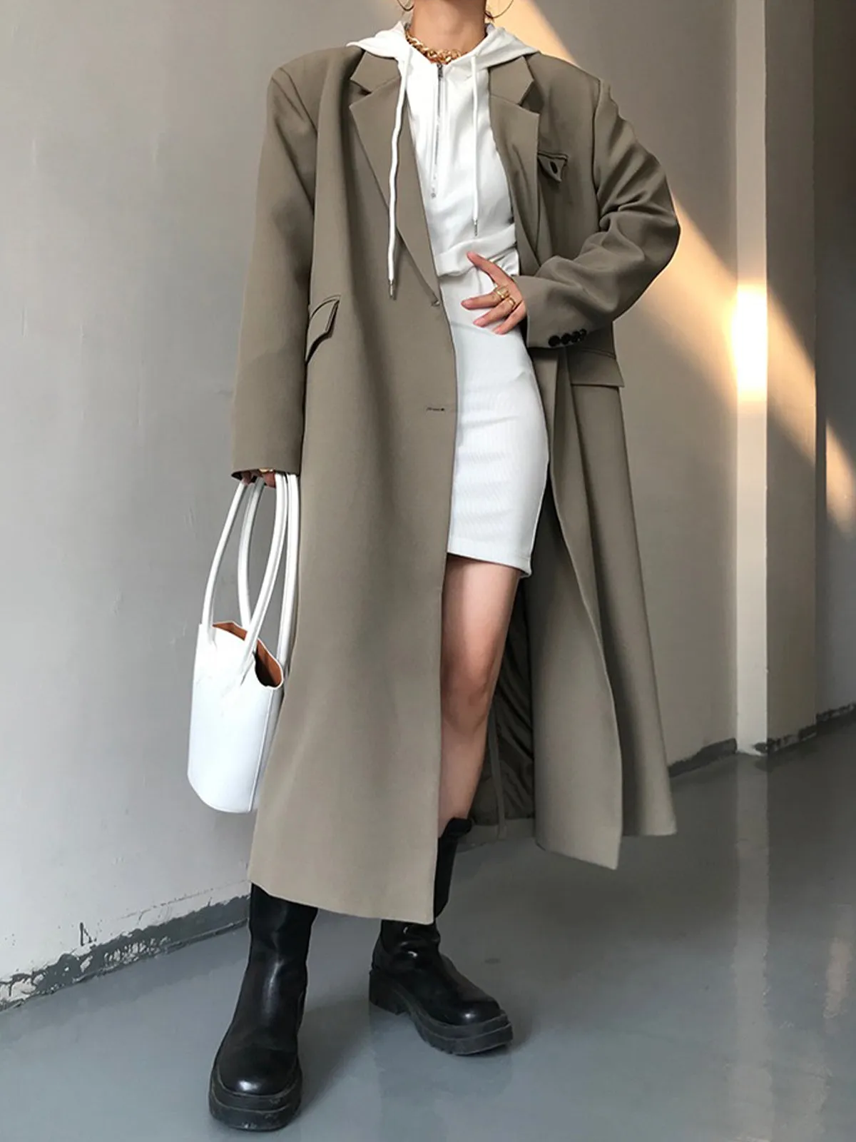 Tailored Double-Breasted Oversized Trench Coat