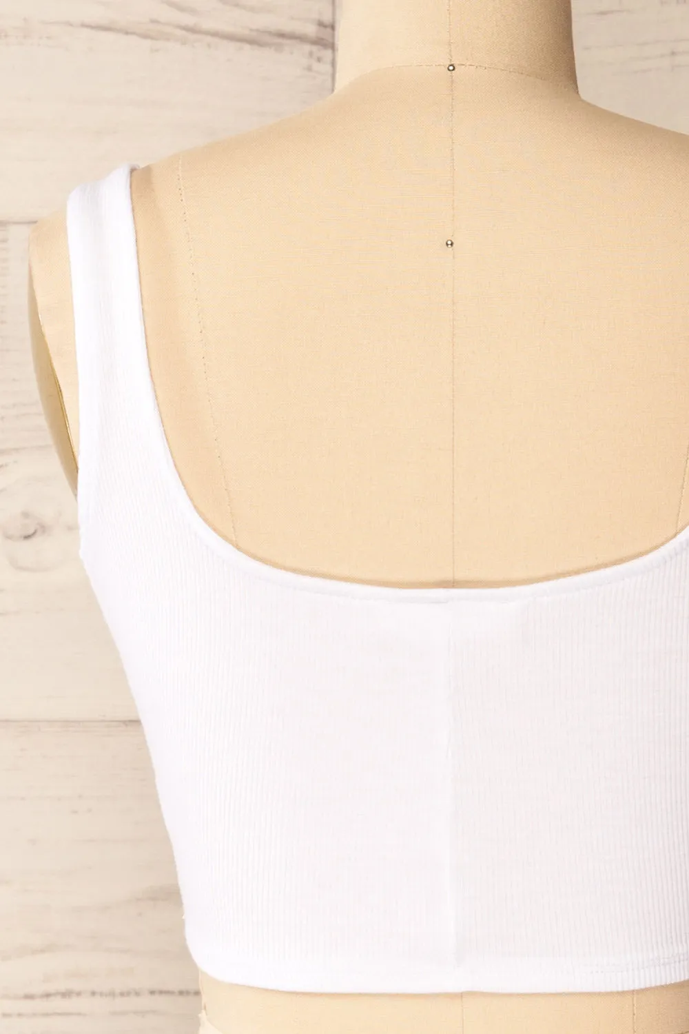 Taipei White | Cropped Ribbed Cami Top