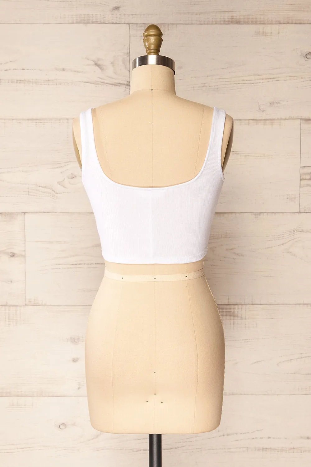 Taipei White | Cropped Ribbed Cami Top