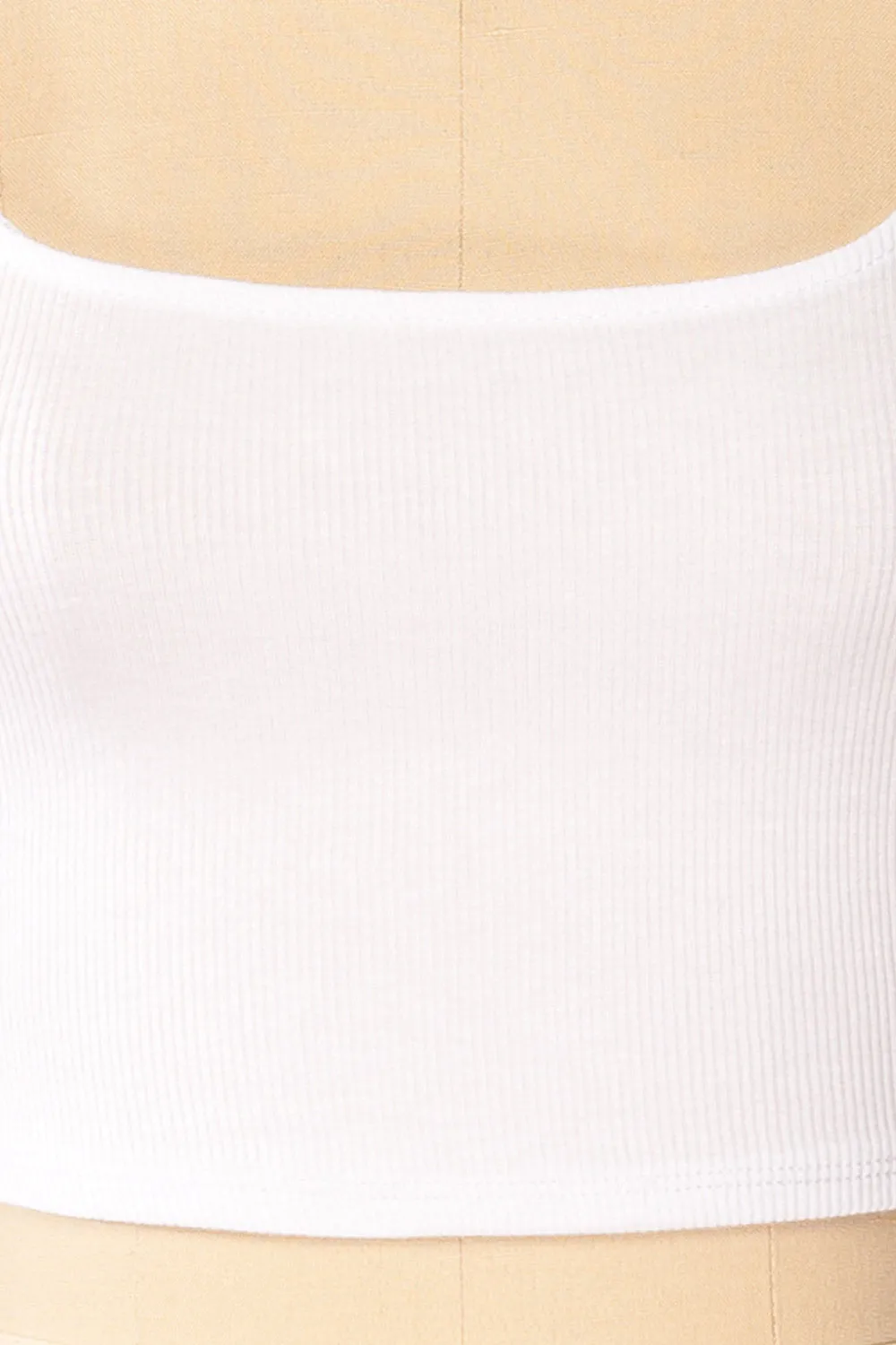 Taipei White | Cropped Ribbed Cami Top