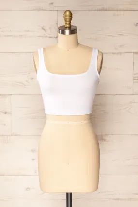 Taipei White | Cropped Ribbed Cami Top