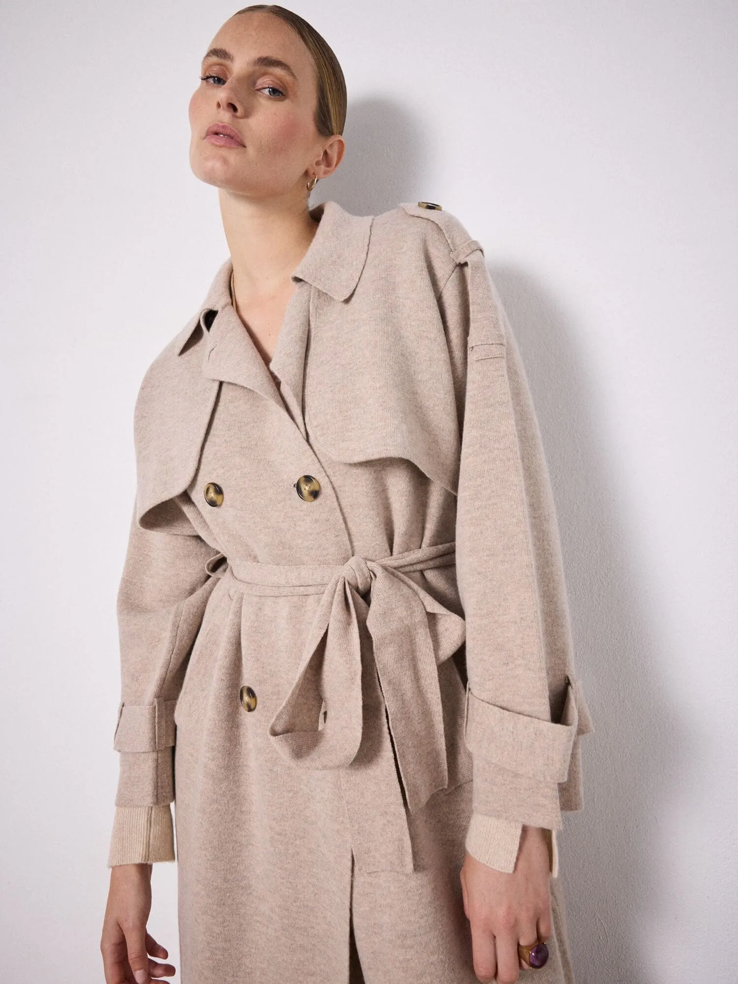 Talia Wool and Cashmere Trench Coat