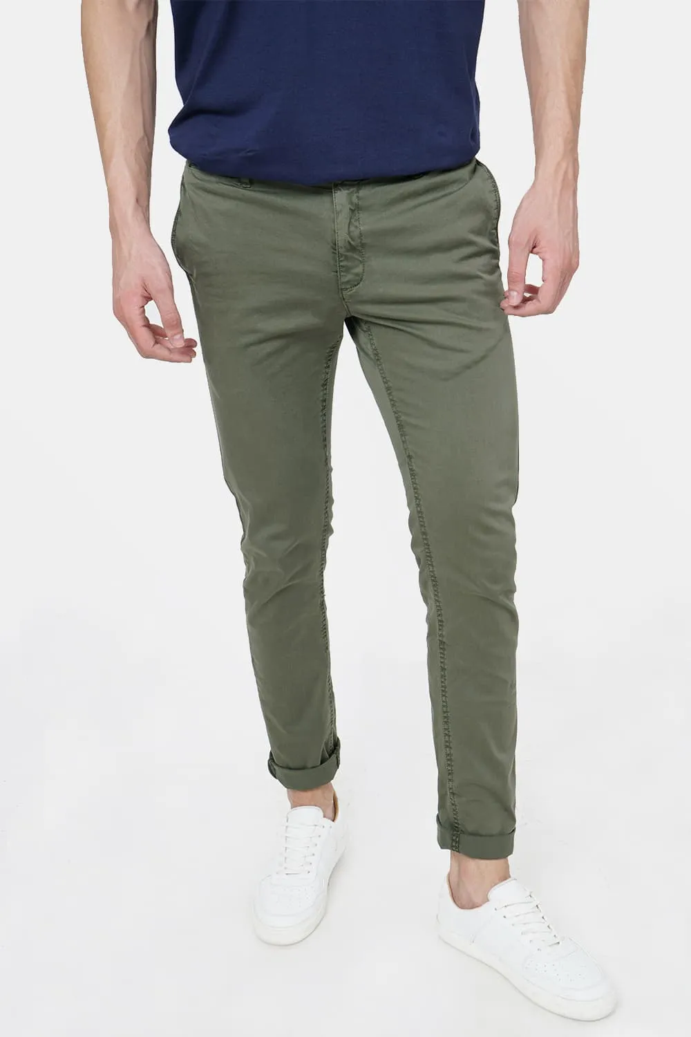 Tapered Fit Satin Stretch Trouser