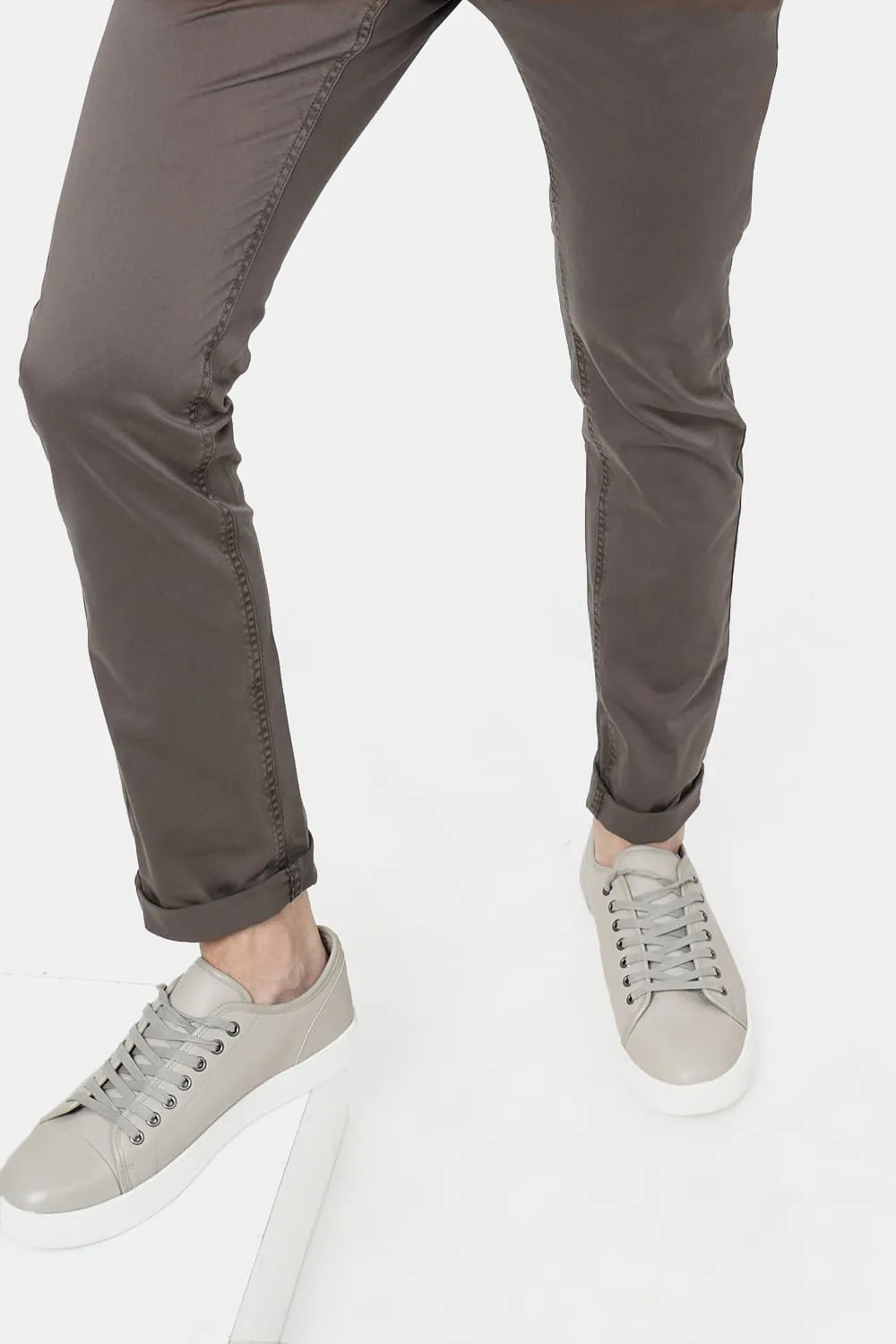 Tapered Fit Satin Stretch Trouser