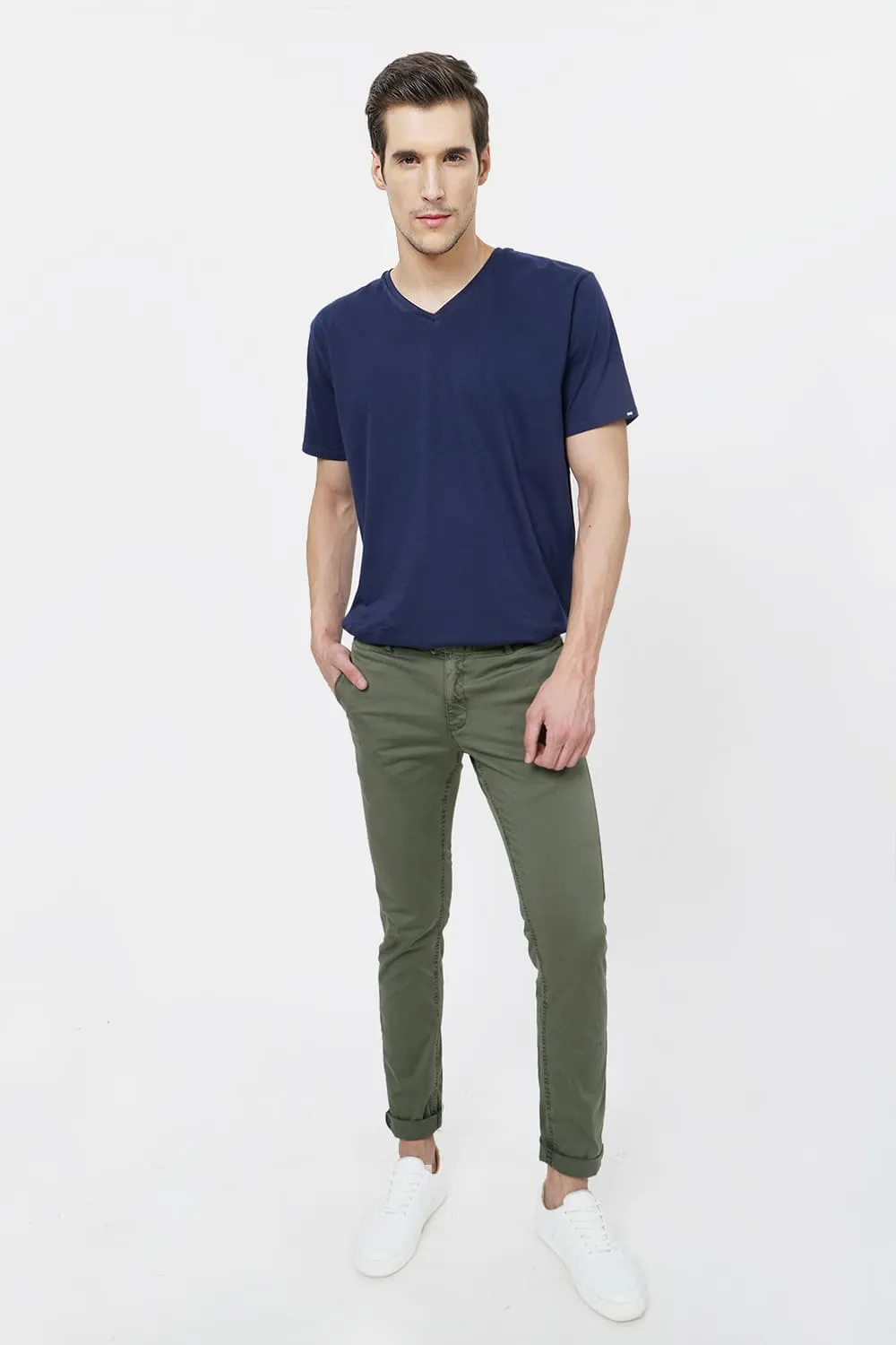 Tapered Fit Satin Stretch Trouser