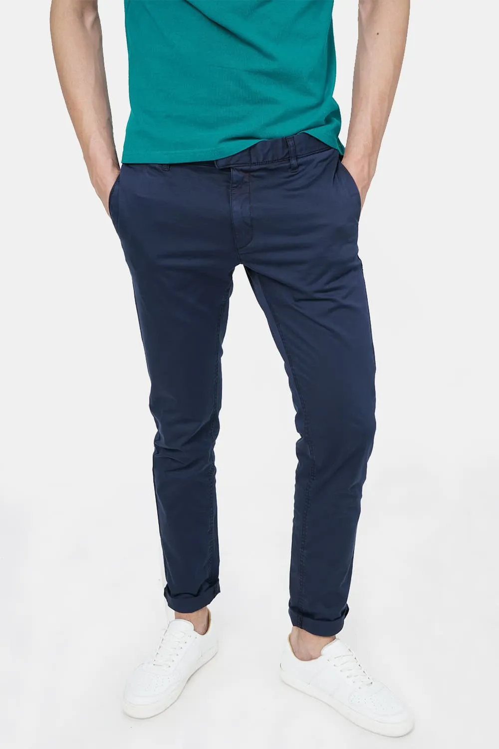 Tapered Fit Satin Stretch Trouser