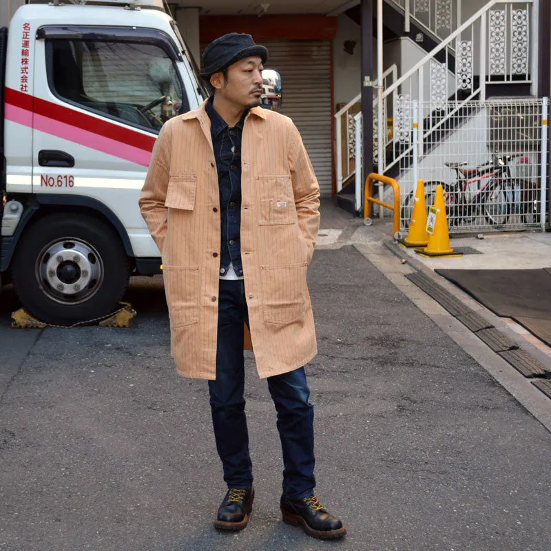 TCB jeans "Tabby's Coat Brown Soda Stripe" 10oz Herringbone Shop Coat