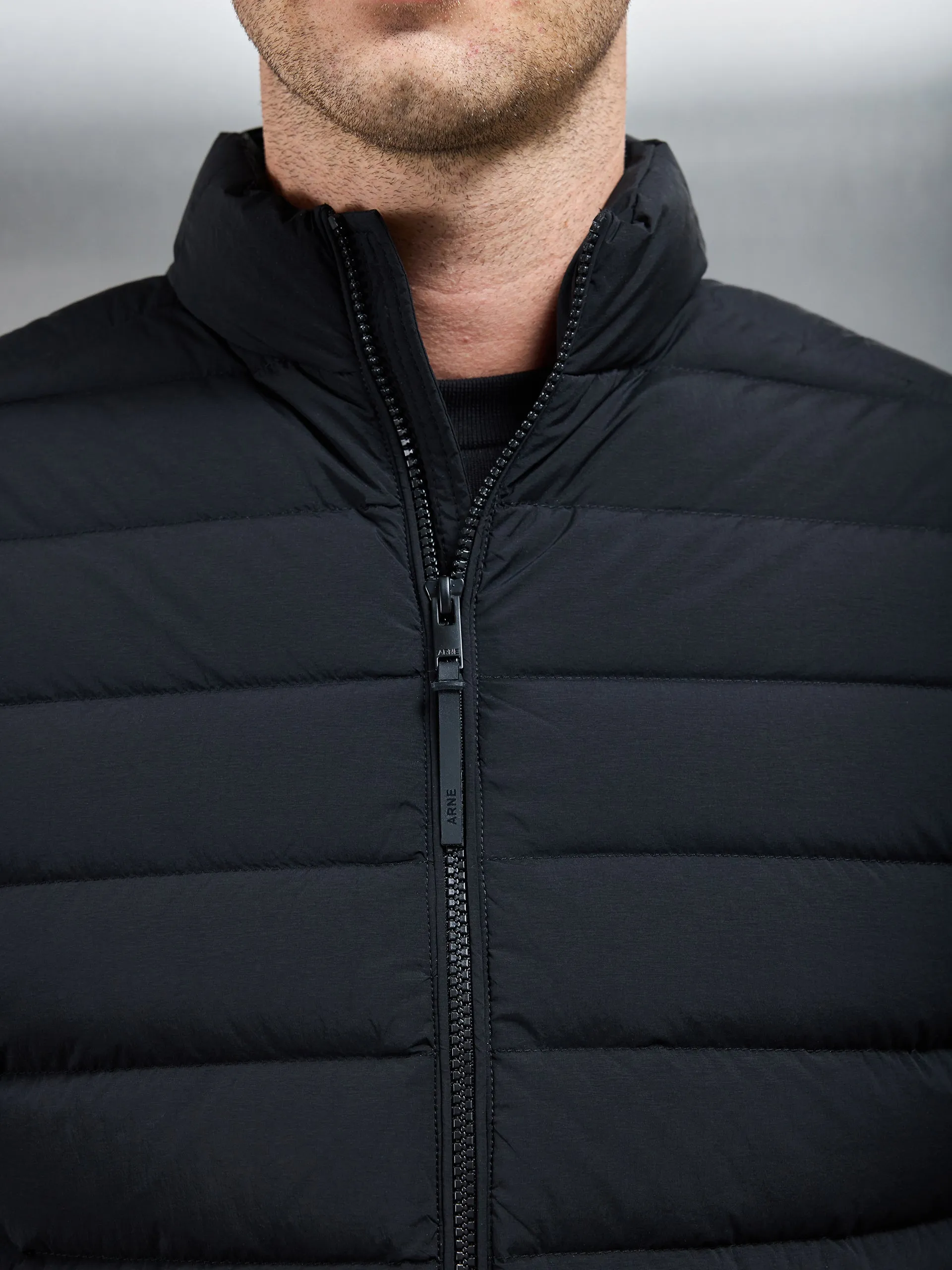 Technical Down Gilet in Black