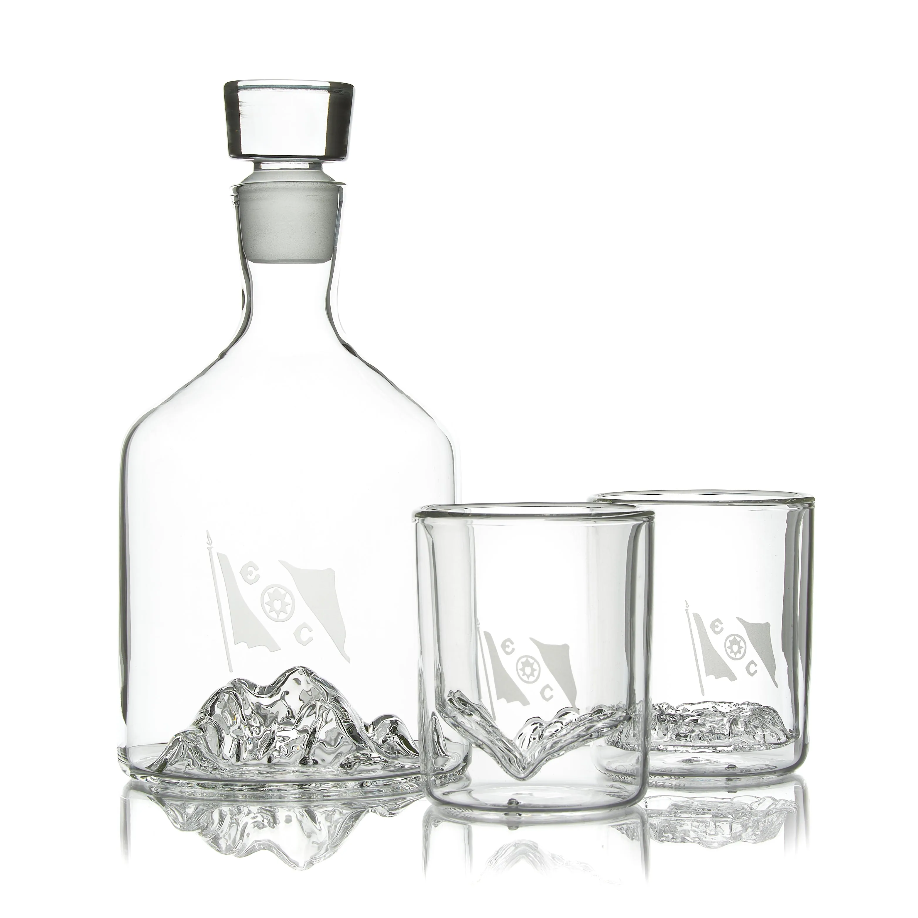 The Explorers Club x Huckberry Decanter & Tumbler Set - Everest, Mariana Trench & Tycho Crater