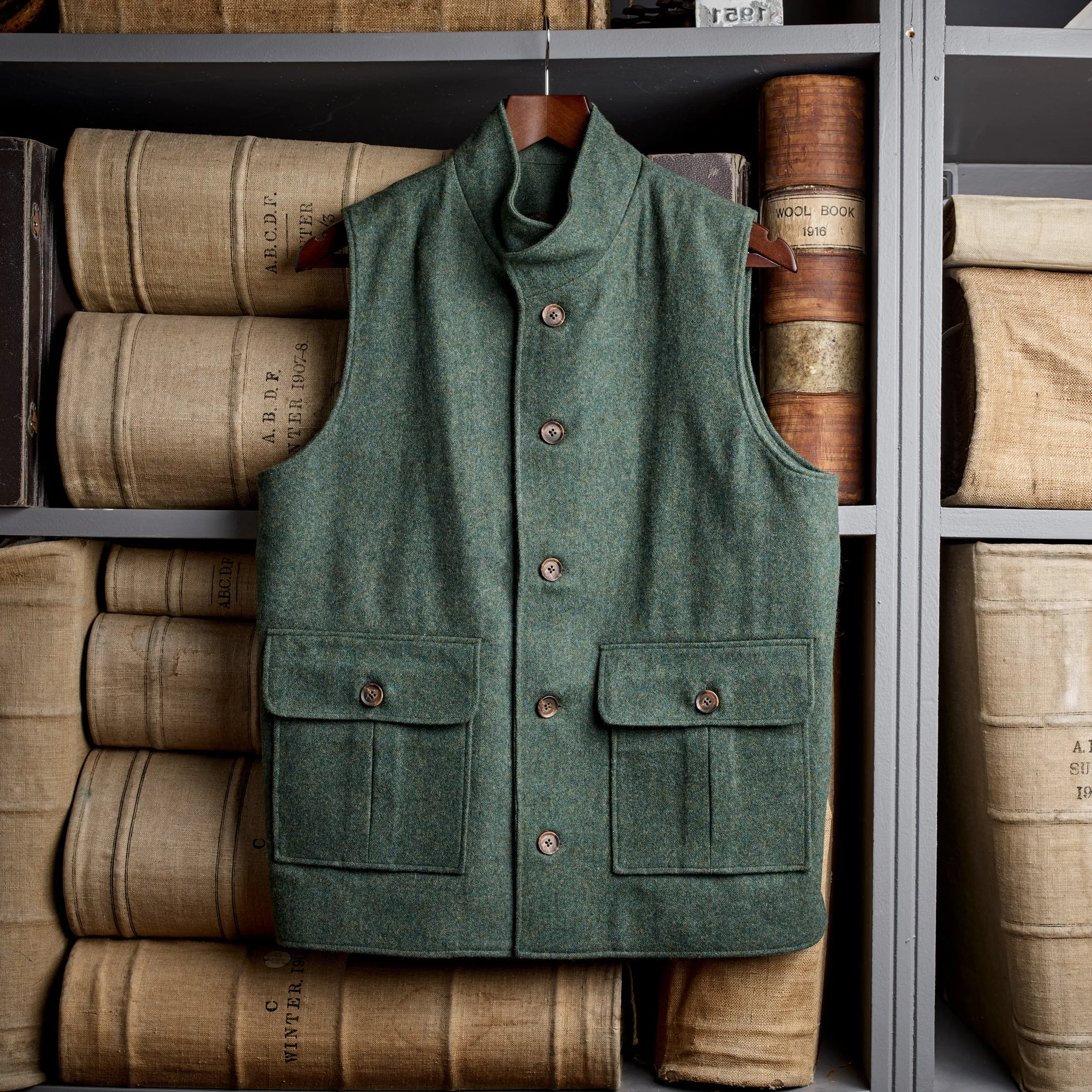 The Foxmoor Gilet in Old English Green