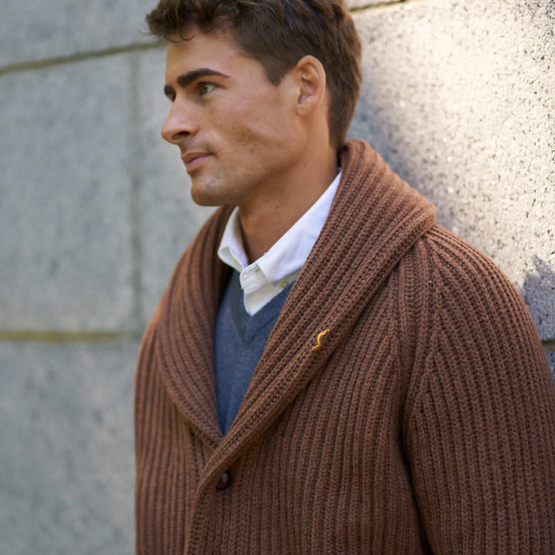 The James 6-Ply Lambswool Shawl Cardigan