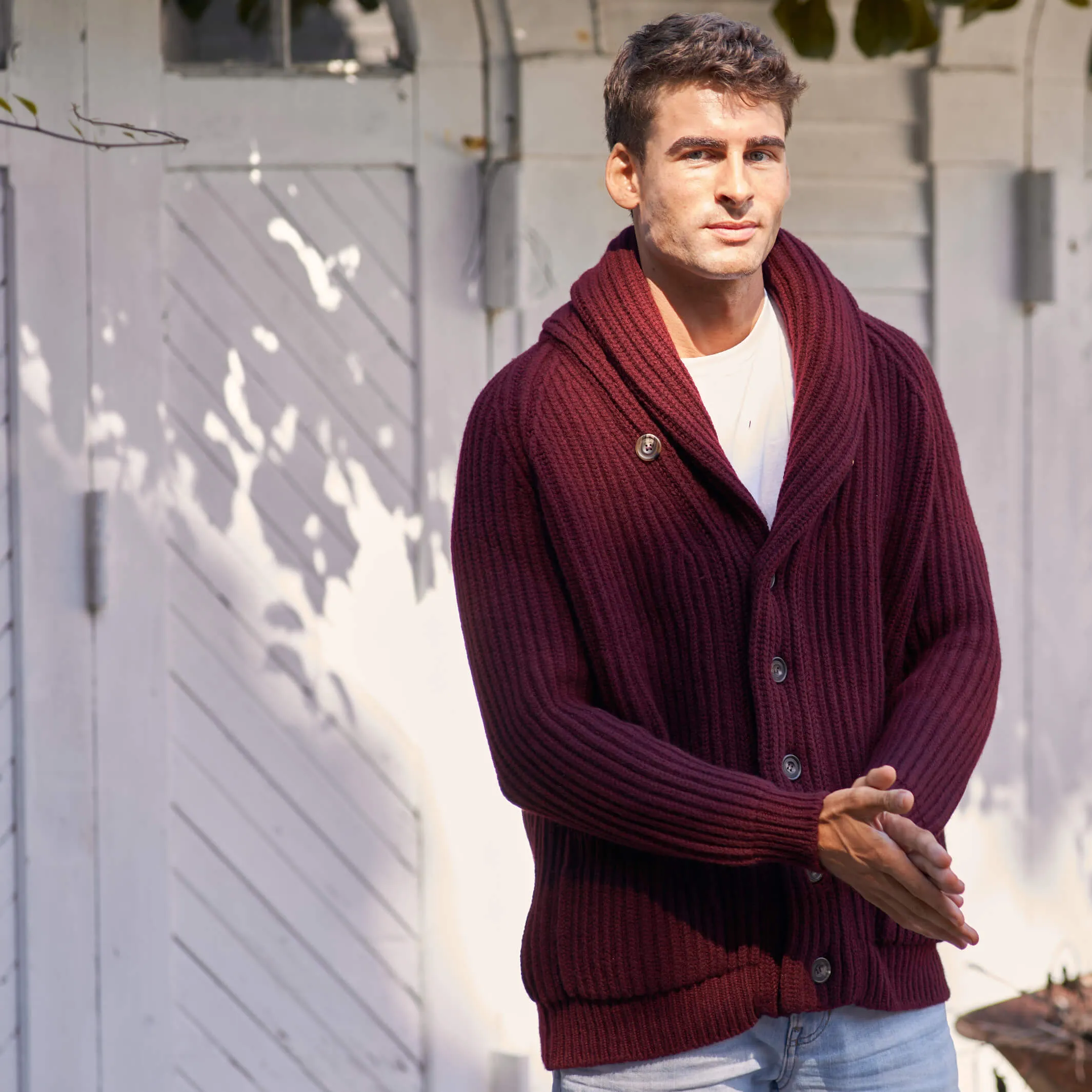 The James 6-Ply Lambswool Shawl Cardigan