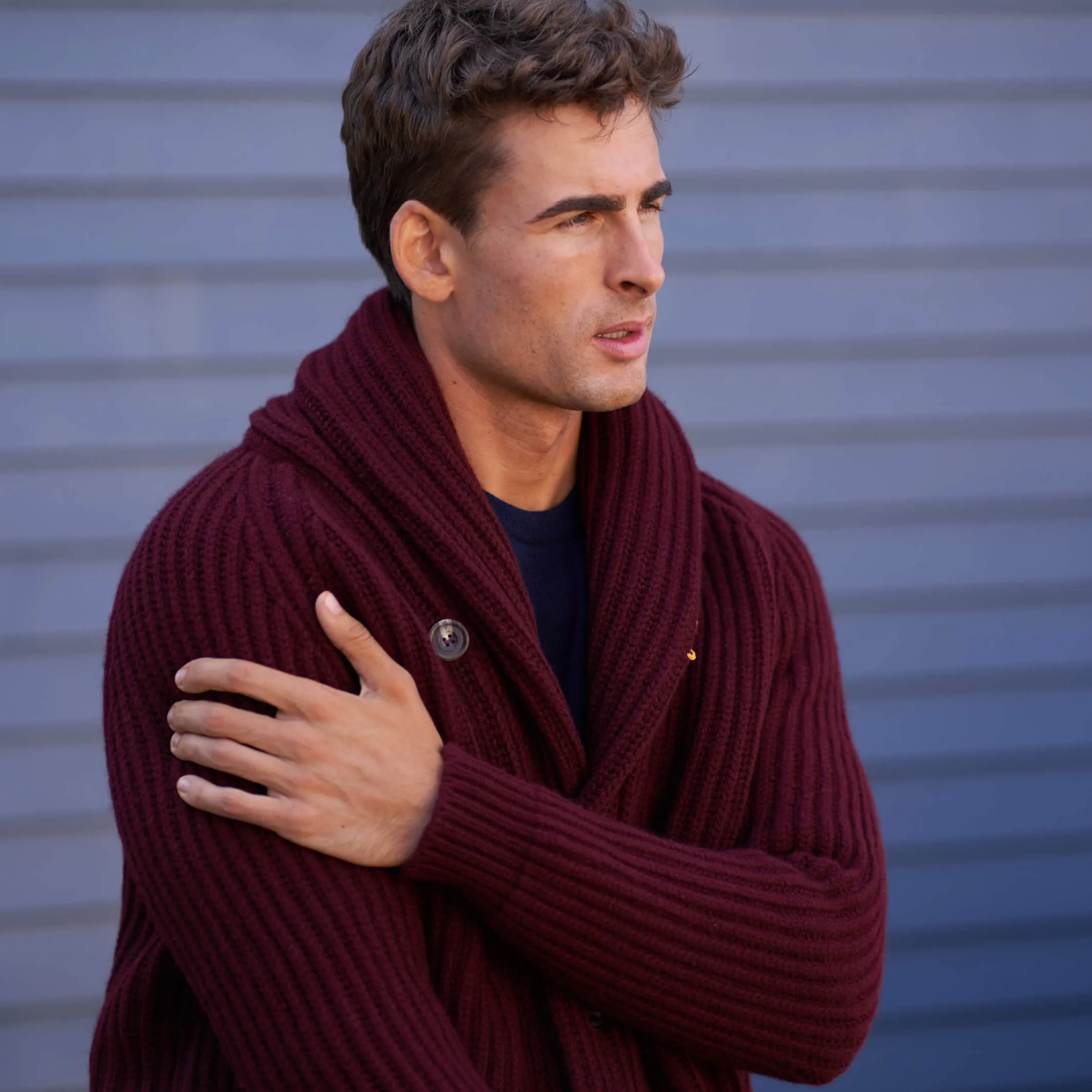 The James 6-Ply Lambswool Shawl Cardigan