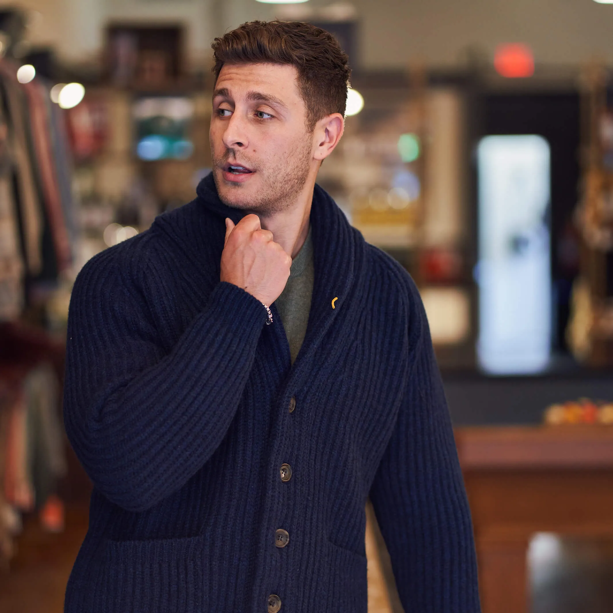 The James 6-Ply Lambswool Shawl Cardigan