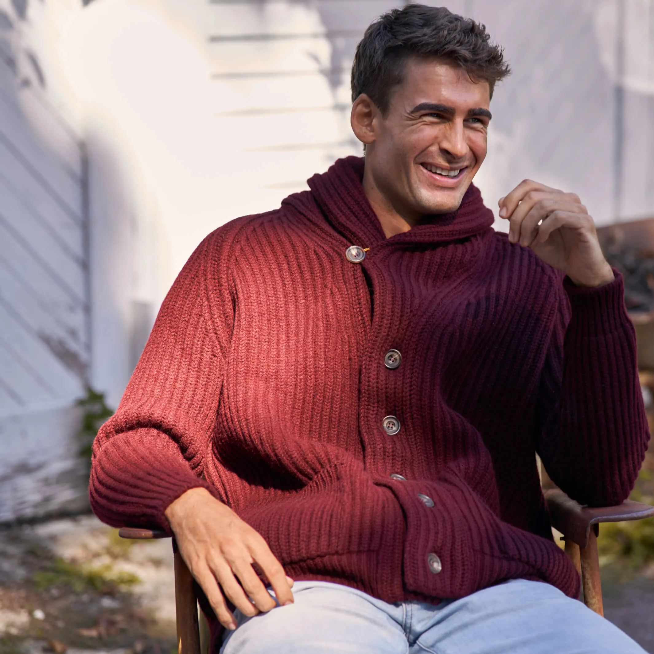 The James 6-Ply Lambswool Shawl Cardigan