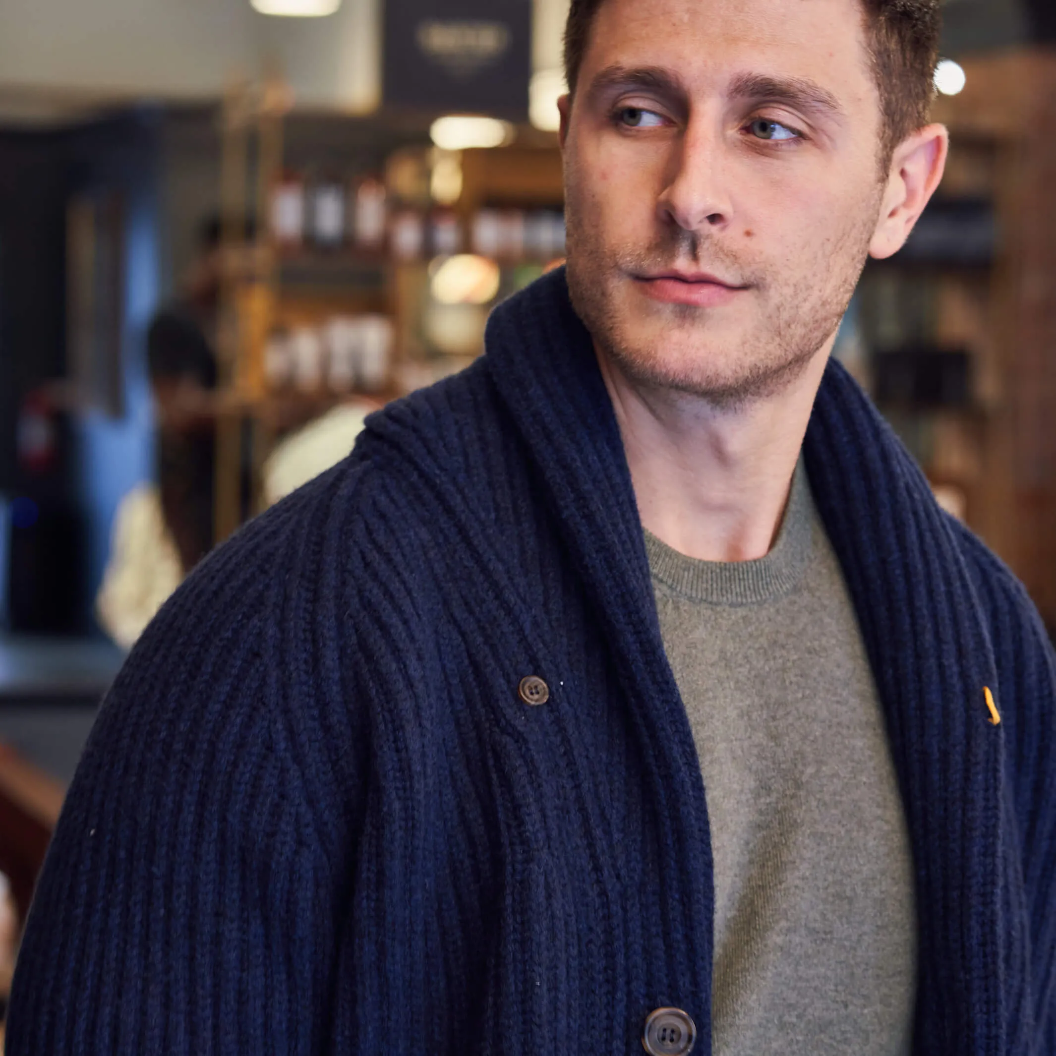 The James 6-Ply Lambswool Shawl Cardigan