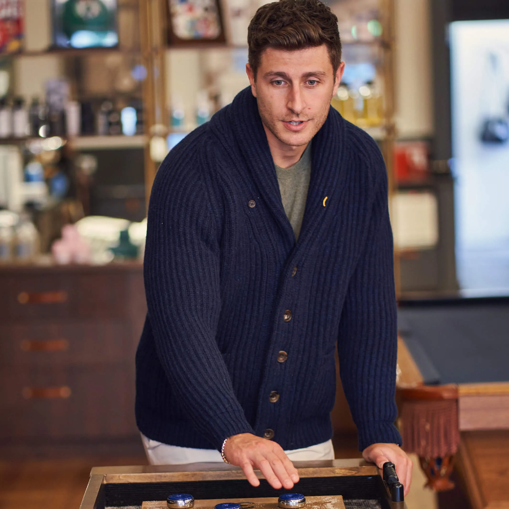 The James 6-Ply Lambswool Shawl Cardigan