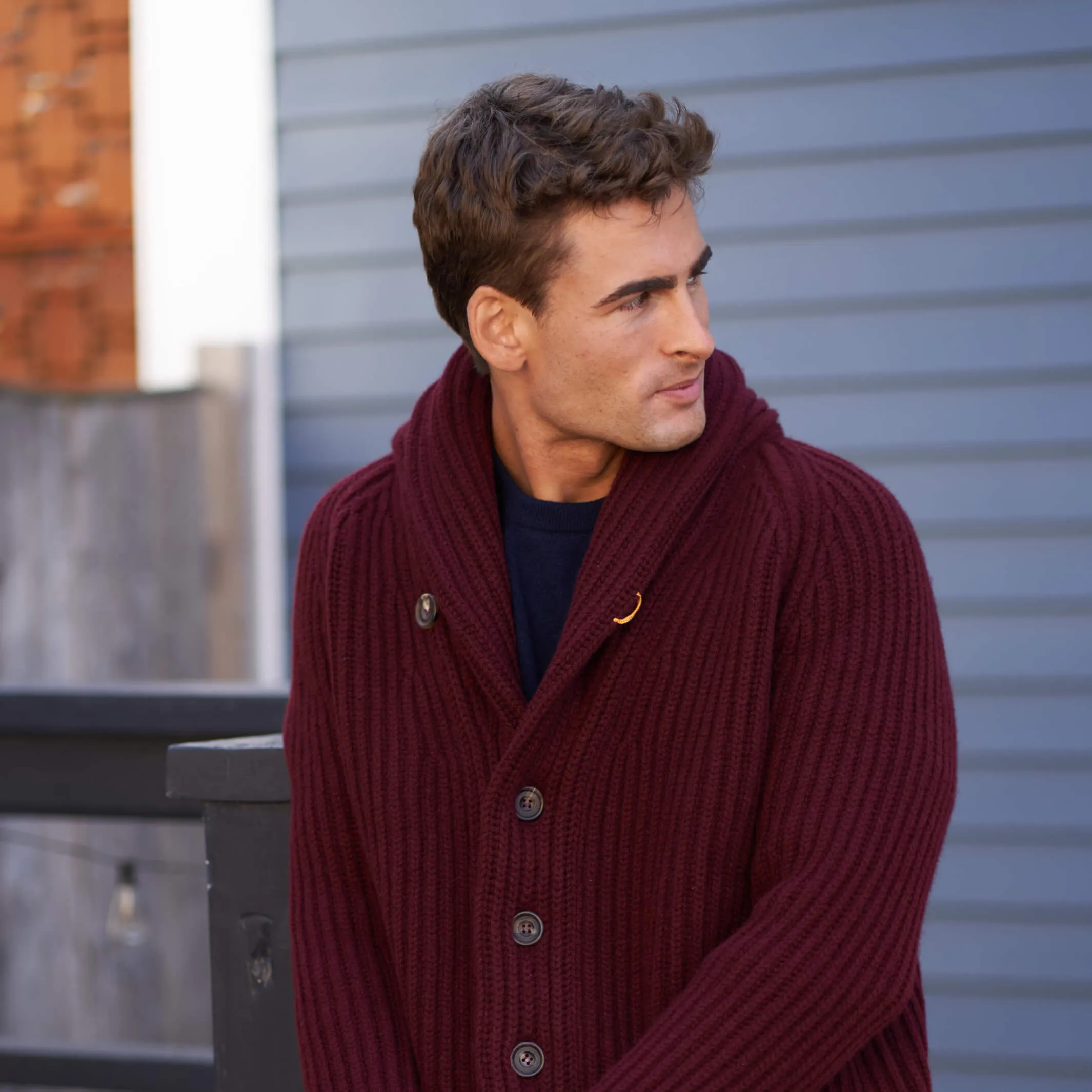 The James 6-Ply Lambswool Shawl Cardigan