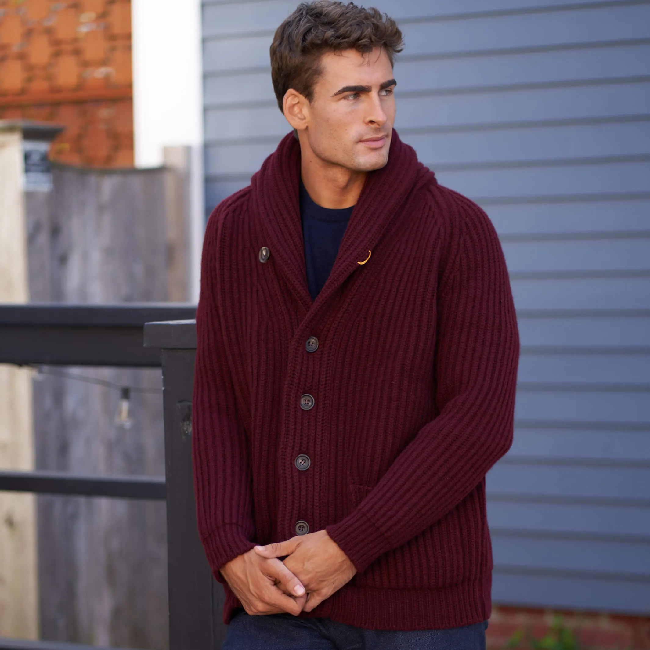 The James 6-Ply Lambswool Shawl Cardigan