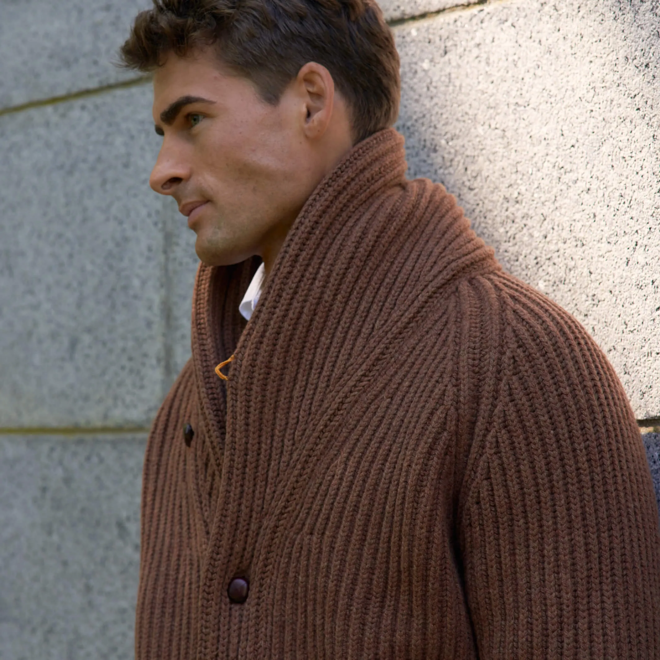 The James 6-Ply Lambswool Shawl Cardigan