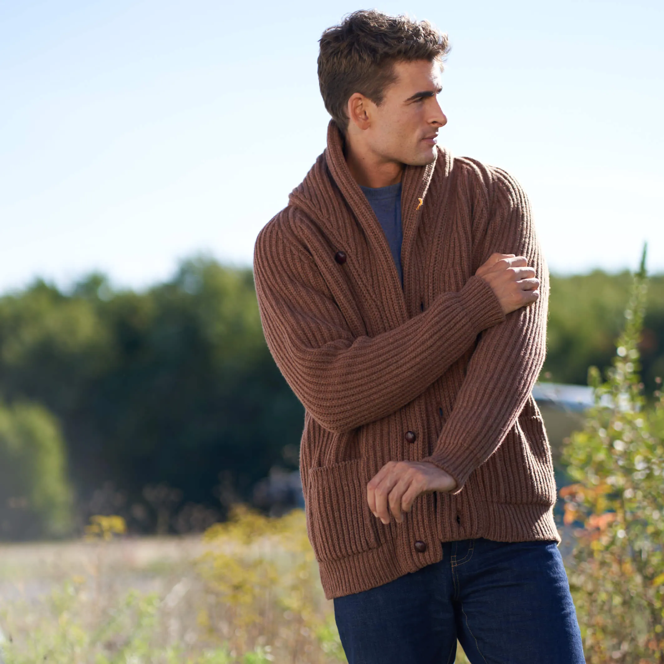 The James 6-Ply Lambswool Shawl Cardigan