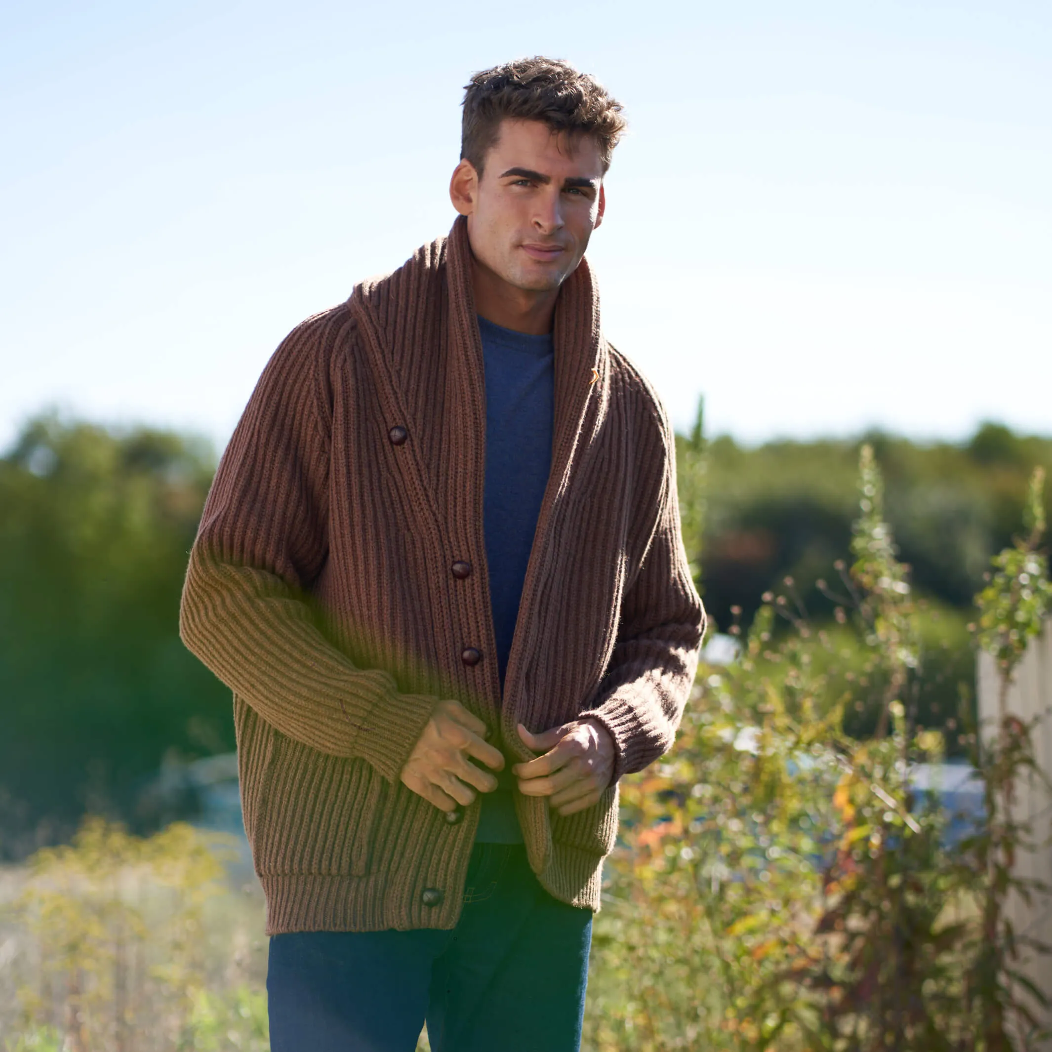 The James 6-Ply Lambswool Shawl Cardigan