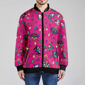 Thorny Path Pink Zippered Collared Lightweight Jacket