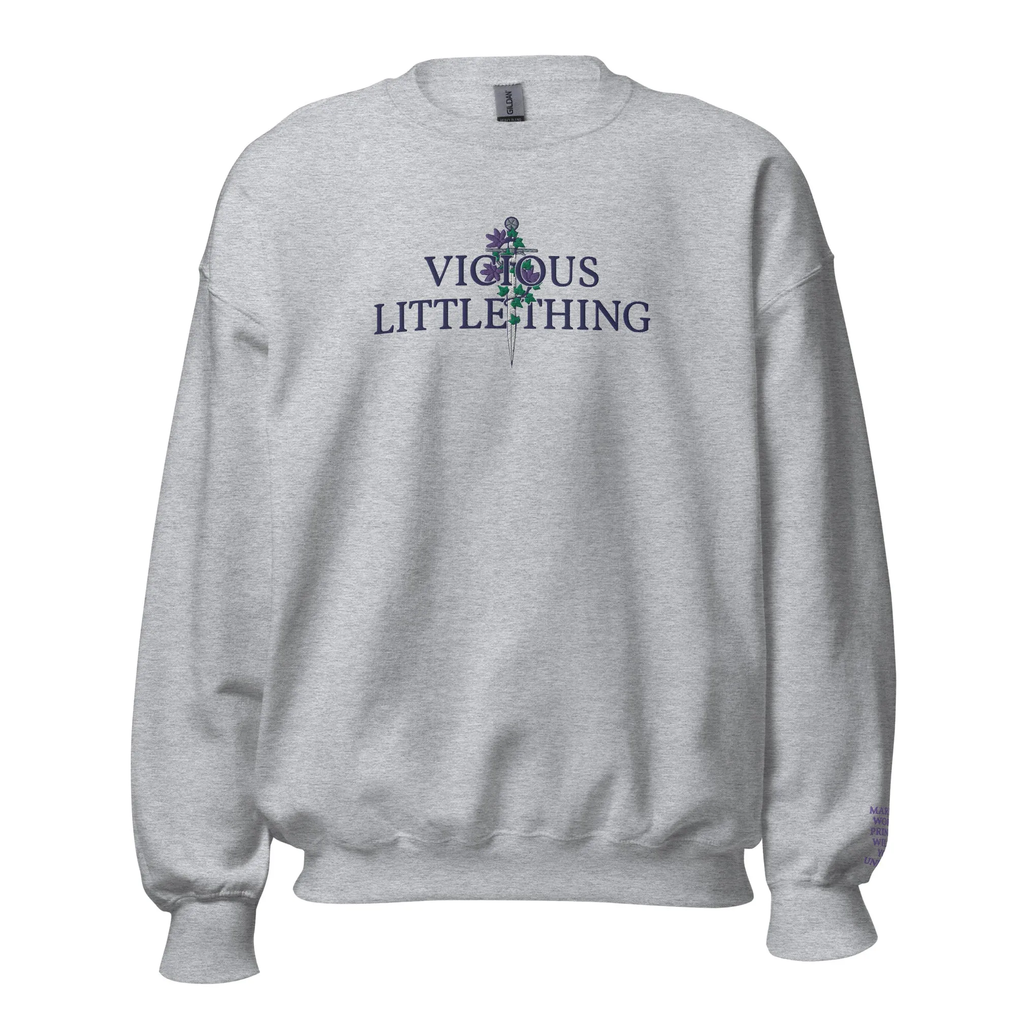 Vicious Little Thing Paedyn Gray Embroidered Sweatshirt