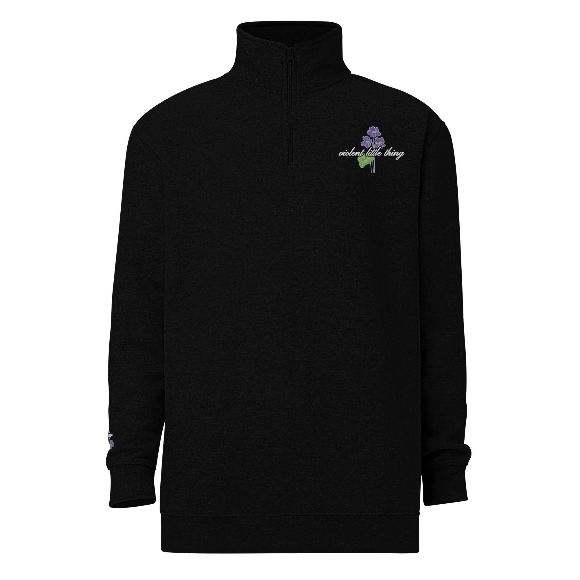 Violent Little Thing Embroidered Zip Up Pullover