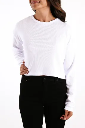 Waffle Long Sleeve White