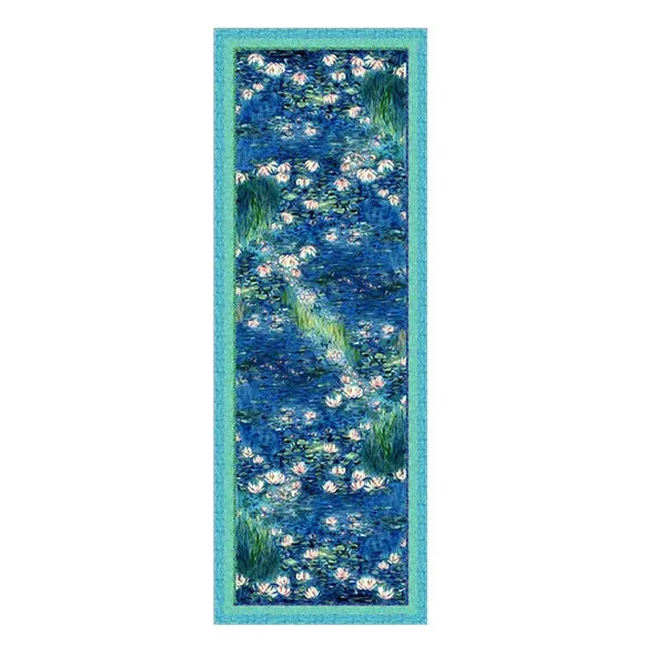 Water Lilies Long Charmeuse Silk Scarf 185