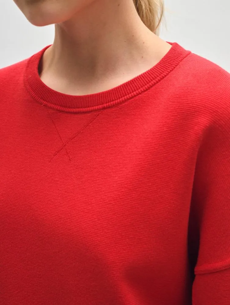 White   Warren - Superfine Organic Cotton Sweatshirt in Red Carnelian