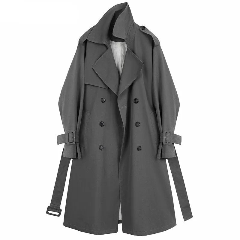 Wjczt Casual Lapel Women Windbreaker 2022 Spring Ladies Outwear Full Sleeve Double Breasted Belted Loose Female Trench Coats