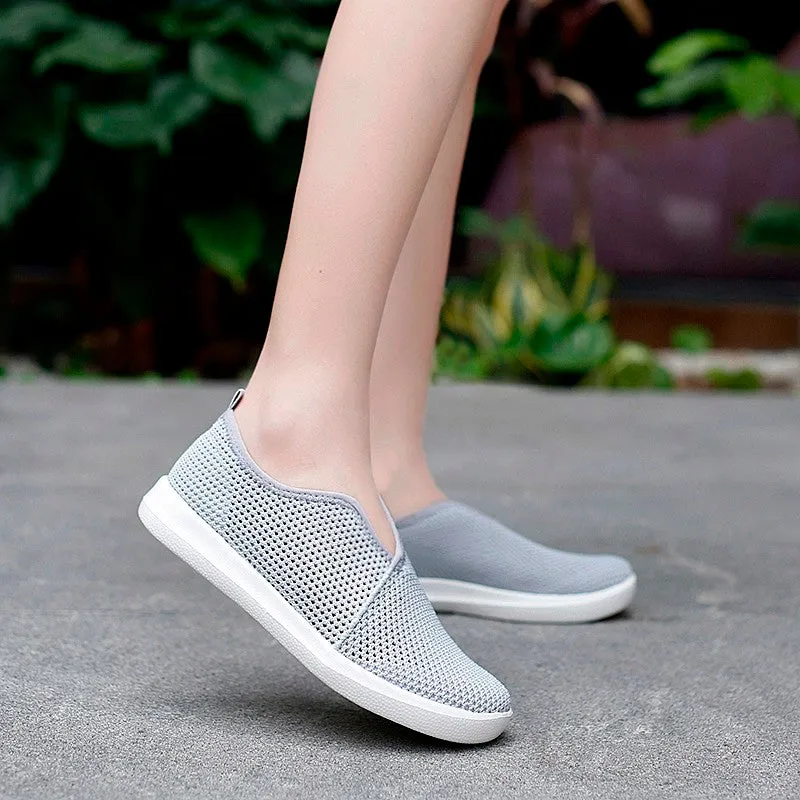 Women's breathable flat slip-on leisure tennis sneakers big