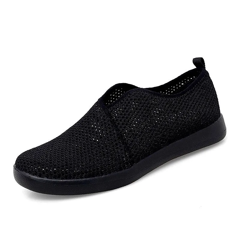 Women's breathable flat slip-on leisure tennis sneakers big