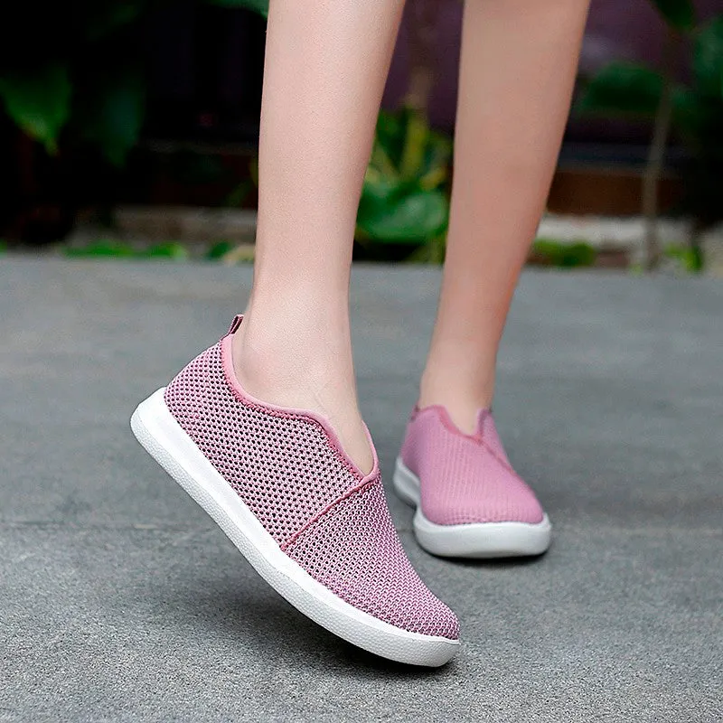 Women's breathable flat slip-on leisure tennis sneakers big