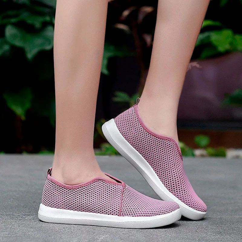 Women's breathable flat slip-on leisure tennis sneakers big