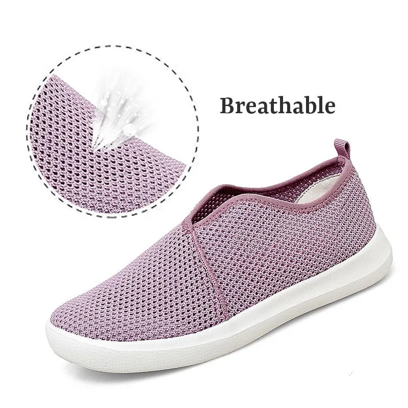 Women's breathable flat slip-on leisure tennis sneakers big