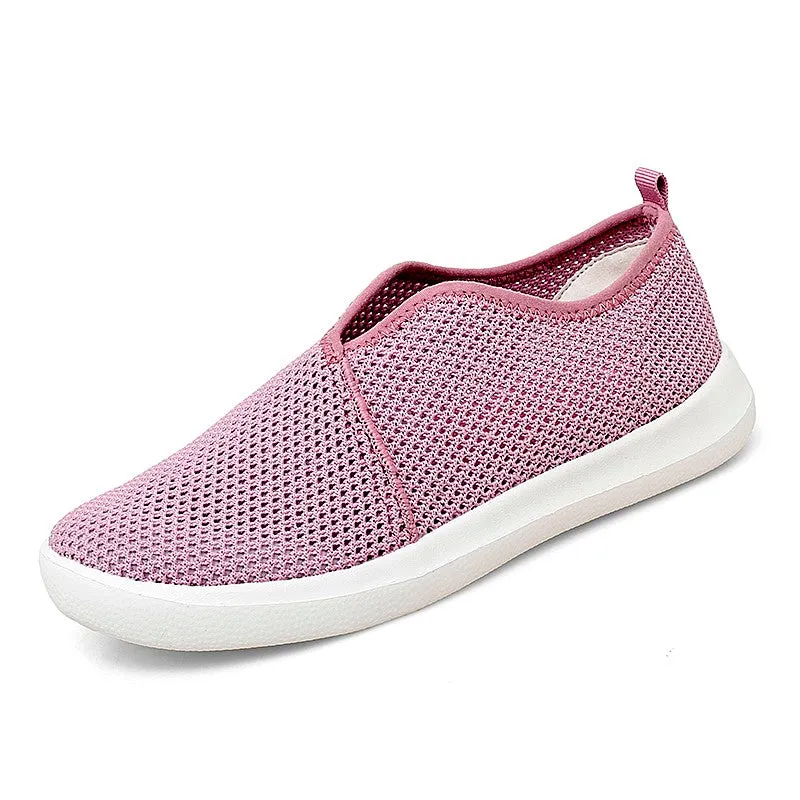 Women's breathable flat slip-on leisure tennis sneakers big