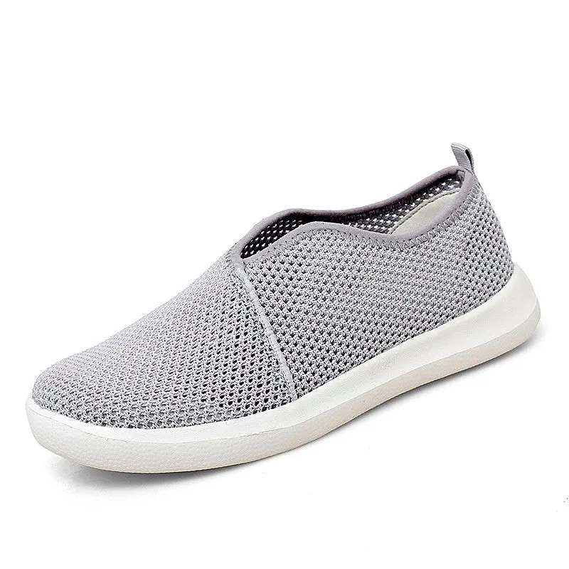 Women's breathable flat slip-on leisure tennis sneakers big