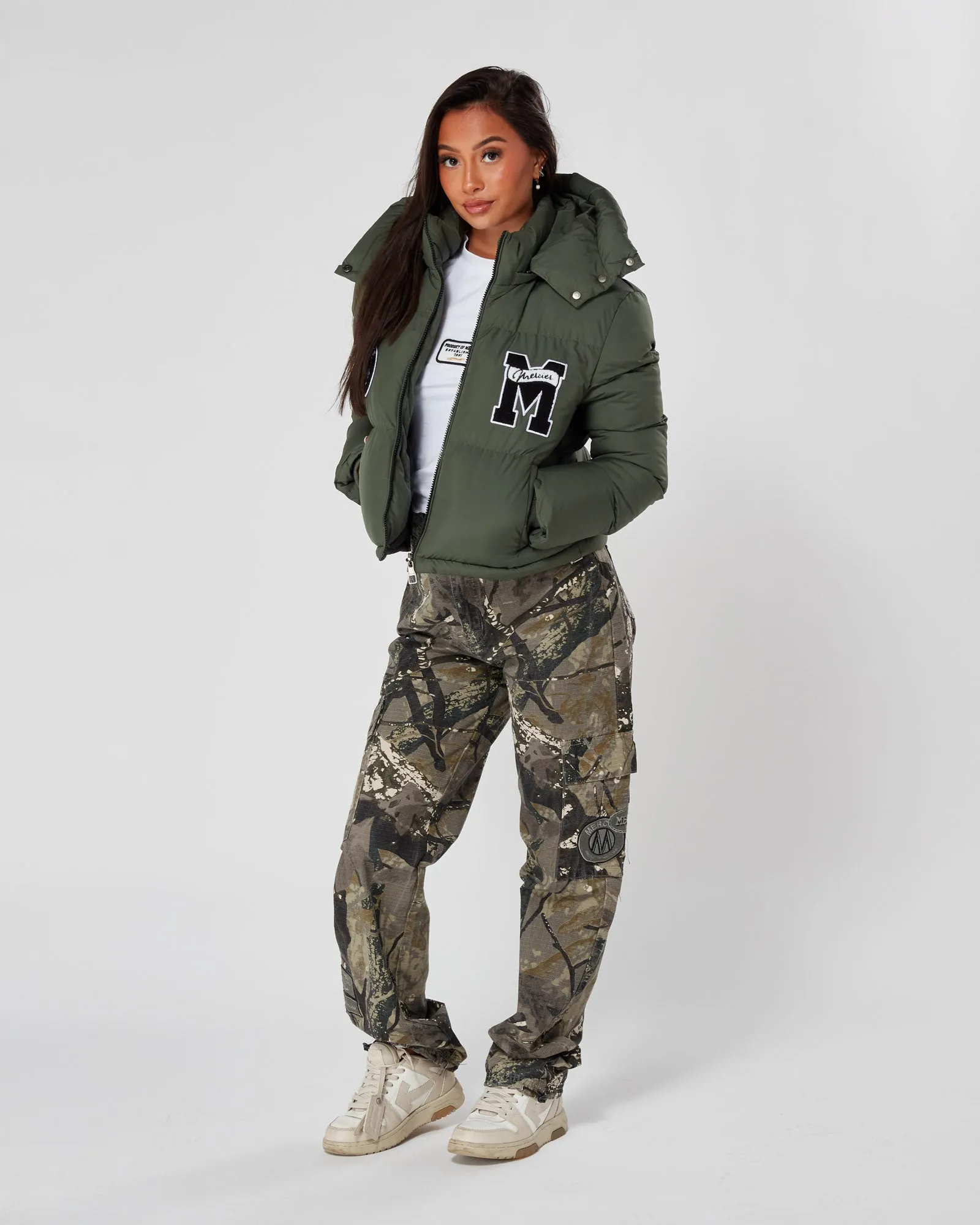 Womens Khaki Academy Cropped Jacket