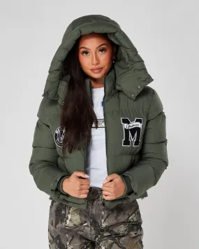 Womens Khaki Academy Cropped Jacket