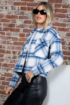 Wool Plaid Cropped Jacket