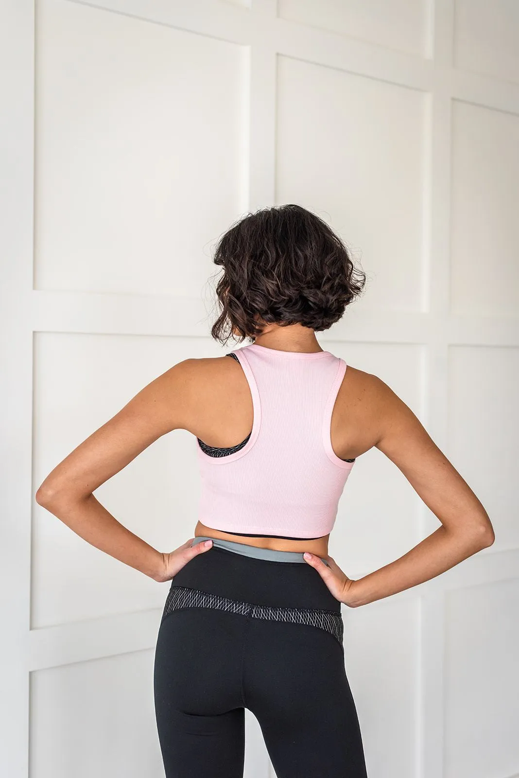 Work It Out Cropped Tank Top- Pink